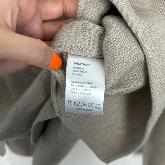 Nap Heverly Ann Set Matching Loungewear Wool Blend Tan Cream Neutrals Wide Leg - Picture 11 of 16